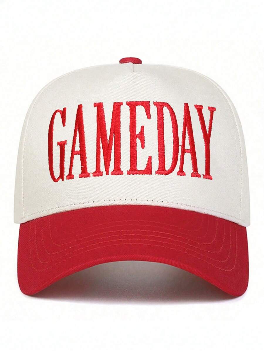 BONNY BOOM 1顶“GAMEDAY”棒球帽，个性化刺绣字母棒球帽，男女通用遮阳帽，适合卡车司机、海滩、钓鱼、派对、高尔夫、乡村、生日、复古装扮等场合，户外防晒，适合春季、秋季、旅行、海滩
