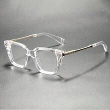 Men's Square Frame Personality Non-Prescription Glasses - Metal Temples, Cool And Stylish, Futuristic Tech-Inspired Eyewear, Hip-Hop Retro Style, Everyday Casual  Decorative Glasses, Perfect Gift - màu nâu - Xem 6