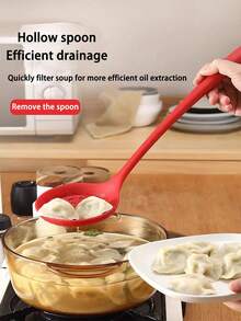 1/2pcs Silicone Skimmer Spoon - Red - View 2