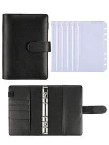 A6 Zipper Cash Envelope Binder For Budgeting And Saving, Budget Planner With Cash Envelopes, Suitable For Savings Challenge - Black - View 9
