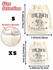 Customized Bachelorette Party Canvas Drawstring Bag, Personalized Bachelorette Weekend Gift Bag, Customizable Name, Location And Year, Fun Club Design, Suitable As Gifts For Groomsmen, Bridesmaids, Bride And Groom - Multicolor - View 2