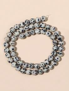 1 Strand Dalmatian Jasper Natural Stone Beads For Jewelry Making Round Loose Bead Needlework DIY Bracelet 4 6 8 10mm - Multicolor - View 11