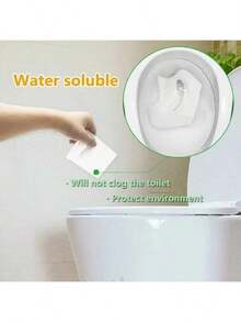 1-100pcs Disposable Toilet Seat Covers, Portable Travel Camping Hotel Bathroom Waterproof Toilet Mat Accessories - Multicolor - View 2
