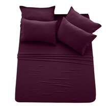 LUX DECOR 6-Piece Embroidered Bed Sheet Set – Brushed Microfiber Material, Deep Pocket Design, Lightweight & Breathable For Everyday Use – Graduation Gifts, Home Decor, Winter Vibes, Sleep Protection For Dorms, Student Beds, Back‑To‑School Gift, Christmas Decor, New Year Vibes - 李子 - 查看 9