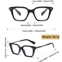 Men's Square Frame Personality Non-Prescription Glasses - Metal Temples, Cool And Stylish, Futuristic Tech-Inspired Eyewear, Hip-Hop Retro Style, Everyday Casual  Decorative Glasses, Perfect Gift - màu nâu - Xem 4
