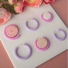 5pcs/Set Semi-Circle Soft Clay Earring Mold Kit, Curved Shaping Assist Clay Modeling Tool Set For DIY Beginner Handcraft - Round - View 6
