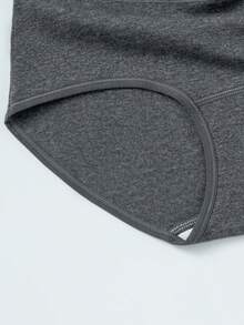 4 chiếc quần lót tam giác cạp cao không đường may bằng cotton dành cho nữ, thoáng khí. - Màu xám đen - Xem 5