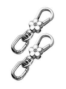 Multi-Functional Alloy Rotating Spring Buckle | Fashionable Bag Strap Buckle | Light Luxury Double-Opening Keychain | Flower-Shaped Buckle With Egg-Shaped Ring | Ultimate Accessory For Bag Pendants | Suitable For Crafts, Bag Pendants - Multicolor - View 10