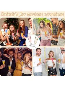 5/10/20/25/30/50/100个装高品质可重复使用香槟杯套装，适用于各种场合，如派对、婚礼、生日、情人节、母亲节等。（香槟杯、派对杯、生日杯） - 查看 11