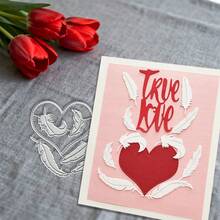 Bộ khuôn cắt hình trái tim và lông vũ sáng tạo, dùng để tự làm album ảnh lưu niệm và khuôn dập nổi, dụng cụ làm thiệp chúc mừng, đồ thủ công cắt giấy, khuôn cắt mẫu làm thiệp quà tặng. - bạc - Xem 7