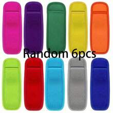 1pc/6pcs Reusable Washable Ice Pop Sleeves, Ice Pop Holder, Neoprene Ice Pop Jacket, Back To School Summer - Multicolor - View 6