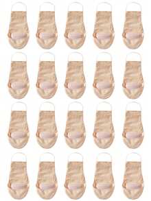 1/5/10 Pairs Women Elastic Breathable Non-Slip Invisible Low Cut Half Palm Socks, Summer - Multicolor - View 18