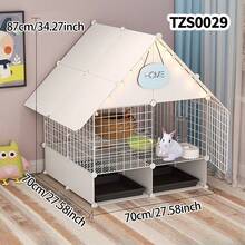 Indoor Rabbit Cage, Rabbit Villa, Small Animal Cage With Tray - Multicolor - View 10