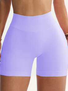 3 piezas Pantalones cortos deportivos de cintura alta delgada que levantan, de secado rápido para correr, shorts de yoga negros, shorts de fitness, shorts para correr, shorts deportivos con forma de corazón que levantan el trasero, shorts moldeadores abdominales para mujeres - Multicolor - Ver 3