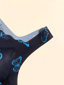 3pcs/Set Women's Minimalist Butterfly Print Camisole Tops With Padding, Slim Fit, Spring/Summer - Black - View 8