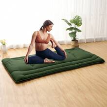 Colchón de suelo japonés plegable - Tatami portátil y ligero - Perfecto para dormitorio, camping, viajes, RV y apartamento - Ideal para niños y huéspedes, TWIN (99x203cm) USA - Verde militar TWIN (99*203cm) EE. UU. - Ver 2