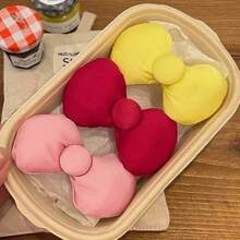 可爱棉质蝴蝶结发夹 - 柔软毛绒鸭嘴夹，适合女孩和女士 - 彩色 - 查看 7