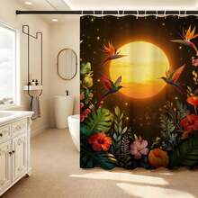 Rèm tắm Golden Sun Hummingbird Paradise, họa tiết chim ruồi rực rỡ với hoa thiên đường trên nền hoàng hôn lung linh, chất liệu polyester chống thấm nước, nhanh khô, kèm móc treo, trang trí phòng tắm chủ đề nhiệt đới độc đáo, quà tặng trang trí phòng tắm phong cách thiên nhiên ấn tượng. - màu vàng - Xem 9