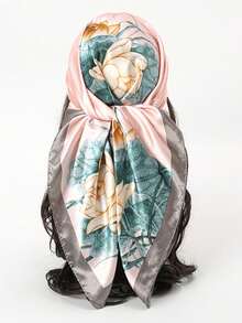 1pc Lightweight Fashionable Leaf-Shaped Fresh & Generous Scarf/Shawl - Multicolor - View 6