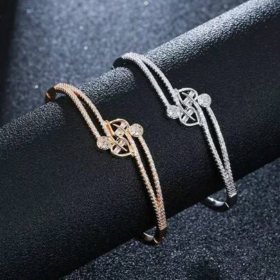 1pc Leaf Design Bracelet For Women, Minimalist & Niche Style, Daily Commute Vacation Wear, Birthday Gift