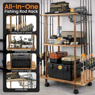 3 Tier Rolling Utility Cart With Wheels, Heavy Duty Multi-Purpose Storage Trolley For Garage, Home & Office