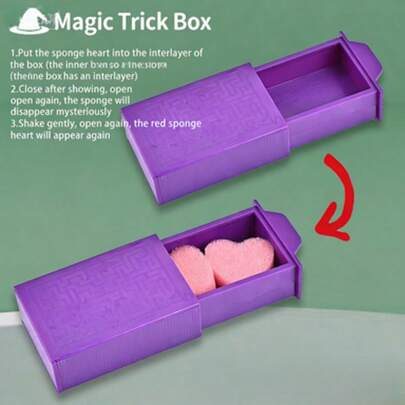 1个魔术空盒，可变形魔术盒，适合学生、青少年/成人，是绝佳的惊喜减压礼物、节日/生日礼物、愚人节恶作剧玩具、万圣节、圣诞节、平安夜礼物。