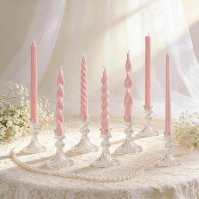 1 pièce Bougie longue de 18 cm (7,08 pouces) de style rose multi, convenant pour l'hôtel, l'aromathérapie, la création d'ambiance, la décoration de table, le style romantique européen. Applicable pour les mariages, les dîners occidentaux, la décoration de mariage, les cadeaux d'aromathérapie et les cadeaux unisexes. Convient également pour les pique-niques en plein air et l'éclairage de secours.