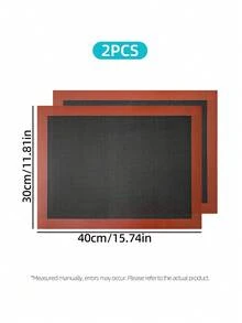 2pcs 30X40cm Silicone Grill Mat, Reusable Baking Tray For Cookie, Macarons, Bread And Pastry, Breathable Cake Tray Mat, Non-Stick Barbecue Mats, Oven Microwave Liners, High Temperature Baking Kitchen Tools - View 8