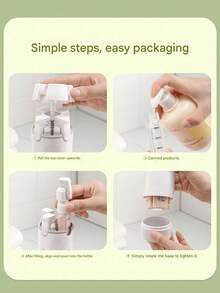 Nuevo modelo 2026: Dispensador de viaje 4 en 1 - Incluye cuatro botellas rellenables de 30 ml | Recipiente portátil y a prueba de fugas, apto para diversos líquidos como champú, gel de baño, lociones, acondicionador, cremas faciales y talla grande | Cuenta con botellas transparentes con marcas de medición y etiquetas para una fácil clasificación, almacenamiento y acceso a los artículos de tocador; Diseño a prueba de derrames - Un compañero esencial para viajes de negocios y viajes. - Multicolor - Ver 3