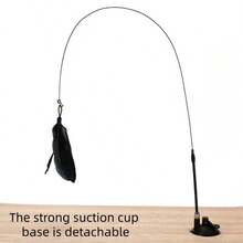 1pc Strong Suction Cup Base, Flexible Steel Rod, Interactive Cat Toy For Self-Entertainment - View 8