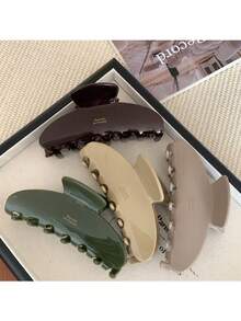 镀金巧克力棕色大号发夹/发卡，适合女性，金色发饰发夹/发卡，适合秋冬季女士度假装扮配饰、夏季装扮、沙滩装、度假发夹 - 彩色 - 查看 4