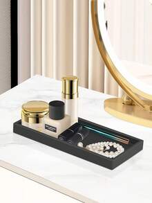 小型硅胶浴室梳妆台托盘，长方形，可放置肥皂和海绵，厨房水槽收纳架，适用于放置洗洁精、乳液瓶、香水、珠宝、蜡烛、钥匙扣等。 - 彩色 - 查看 3