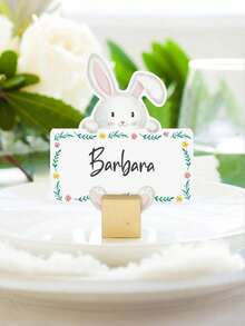 20张复活节餐桌布置桌位卡，兔子图案，帐篷式可折叠。 - A - 查看 3