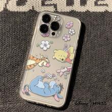 迪士尼小熊维尼樱花手机壳，兼容iPhone 17/17 Pro/17 Pro Max/17 Air/16/15/14/13/12/11/X系列，iPhone 17 Pro Max手机壳，iPhone 17 Pro手机壳，iPhone 17手机壳，送给女朋友的圣诞礼物 - 無色 - 查看 4