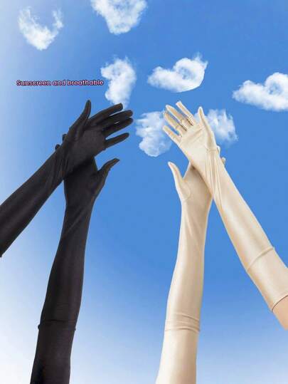 1 par de mangas para el brazo de mujer de seda de hielo ultraligera y de moda con protección UV, sueltas y transpirables, de protección solar de dedo completo y manga larga, adecuadas para conducir, actividades al aire libre, ciclismo, diseño unisex para primavera/verano