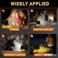 6-Inch Outdoor Wireless LED Work Light (Battery Not Included, Light Fixture Only), Nighttime Ambient Light, DCB 205 Lithium Battery Compatible Only, High-Brightness Emergency Floodlight, With Dual USB Ports And Two-Level Brightness Adjustment, Portable Handheld Light, Compatible With Smartphones/Tablets, An Essential Choice For Outdoor Adventurers, Car Accessory Enthusiasts, And As A Gift. - 6吋戶外無線LED工作燈 - 查看 6