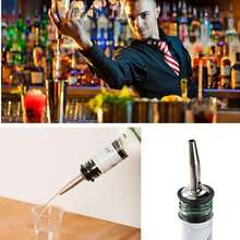 6个装自动旋转式葡萄酒瓶倒酒器，不锈钢橄榄油喷雾器分配喷嘴，酒瓶倒酒器，适用于3/4英寸瓶颈 - 彩色 - 查看 7