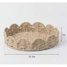 1pc Handwoven Paper Rope Storage Basket, Vintage Home Decor, Desktop Organizer, Bathroom/Hotel Decoration, Wicker Basket - Multicolor - View 12