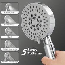 Thermostatic Shower Mixer Set With 8" Square Rainfall Head & Handheld Shower, Stainless Steel Shower Bar Kit With Adjustable Hose - Silver - View 3