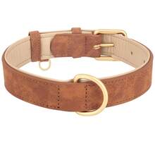 1pc Adjustable PU Soft & Comfortable Dog Collar, Available In Blue, Brown, And Rose Red - Mocha Brown - View 9