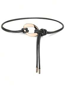 1pc Women Waist Belt, Fashion Solid Color Knotted Waist Rope, Elegant Accessory To Pair With Dresses, Jackets, Coats, Versatile For All Seasons - A - View 2