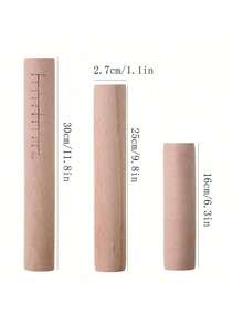 1pc Baking Rolling Pin, Solid Non-Stick Dough Roller, Kitchen Tool, Suitable For Holiday, Wedding, Kitchen - Khaki - View 5