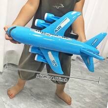Large Blue Airplane Toy, Children's Inertial Aircraft Toy Model, Self-Assembly, For Boys And Girls, Christmas/New Year Gift - Blue - View 6