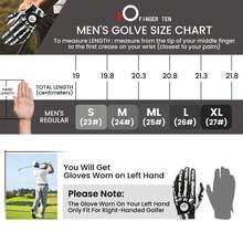 FINGER TEN 1pc Right Hand Golf Glove Men's Left Hand Golf Glove Skull Leather Breathable Comfortable Non-Slip Grip Size S/M/ML/L/XL - Black - View 8