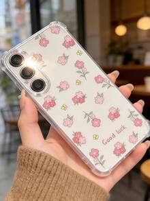 1pc Creative Pink Butterfly Flower Transparent Anti-Drop High Screen Design Phone Case For 9 Pro XL/ Smart 8/ Hot 40i/Spark 20/Spark 20C/Spark Go 2024/ Moto G84/Honor X9b/ Ace 3V/Galaxy S26 S25 S24Ultra S24Plus S24FE S23 S22 S21 S20 A73 A72 A70 A55 A54 A53 A52 A50 A30 A42 A35 A34 A33 A25 A24 A20 A30 A15 A56 A57 A16 A17 A07 - Clear - View 5
