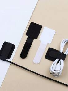 20个/30个装电线整理器，带背胶魔术贴绑带，桌面/墙面自粘式电线夹 - 多色 - 查看 7