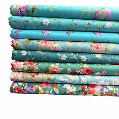 Aubliss 8pcs Thick Cotton Fabric Pack (100% Cotton - 20'' X 20''), Pre-Cut Patchwork Quilting Squares For Sewing Crafts (Sweet Pink)