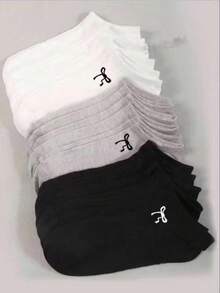 30/20/15/10/5/3/1 Pairs Women Cotton Socks, Invisible Socks, Short Socks, White Socks, Grey Socks, Black Socks, Ladies Socks, Cute Socks, Girls Socks, Suitable For Autumn/Winter/Spring/Summer, Breathable Mesh Design, Moisture-Wicking, Soft & Smooth, Suitable For Festivals, Sports, Casual, Business And Daily Wear, Random Color Combinations - Multicolor - View 1