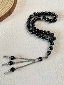 1串6厘米33颗黑色图案斋月祈祷念珠 - 彩色 - 查看 2