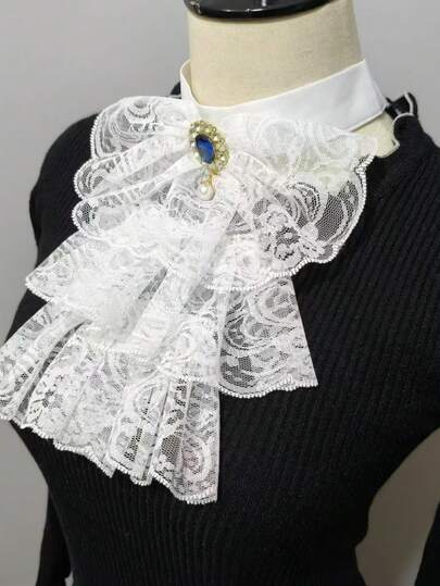 Equipped With A Vintage Ruffled Detachable Collar And Victorian Era Clothing, This Ruffled Necklace Is Perfect For Historical Themed Costume Parties, Medieval Costumes, And Colonial Era Costumes. It Is An Excellent Accessory For Halloween And Elizabeth's Victorian Renaissance Drama Costume, Suitable For Adult Women Or Men, Women, And Students. Suitable For Formal Occasions, Weddings, Dances, Parties, Etc
